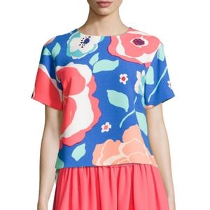 kate spade new york Multi Floral Ramona stripe top shirt 0
